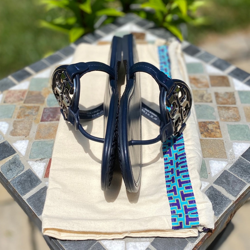 NWOB • Tory Burch Metal Miller Leather Sandals - Picture 5 of 16